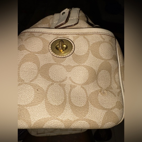 COACH HERITAGE STRIPE SIGNATURE C’s PVC BOSTON SATCHEL BAG WITH NO HANGTAG - Picture 15 of 17